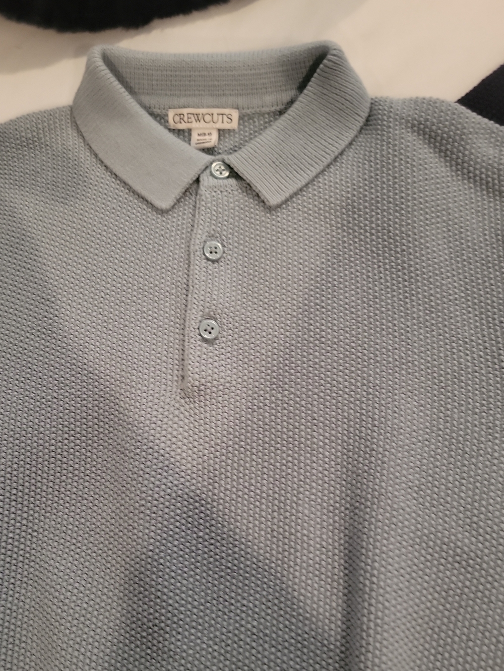 NWOT Boys Crewcuts Pale Blue Textured Polo Knit 8/9